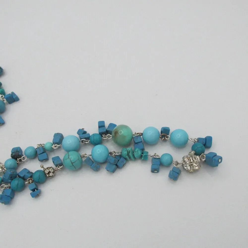 Chico's Palasa Long Turquoise Beaded Statement Necklace 39